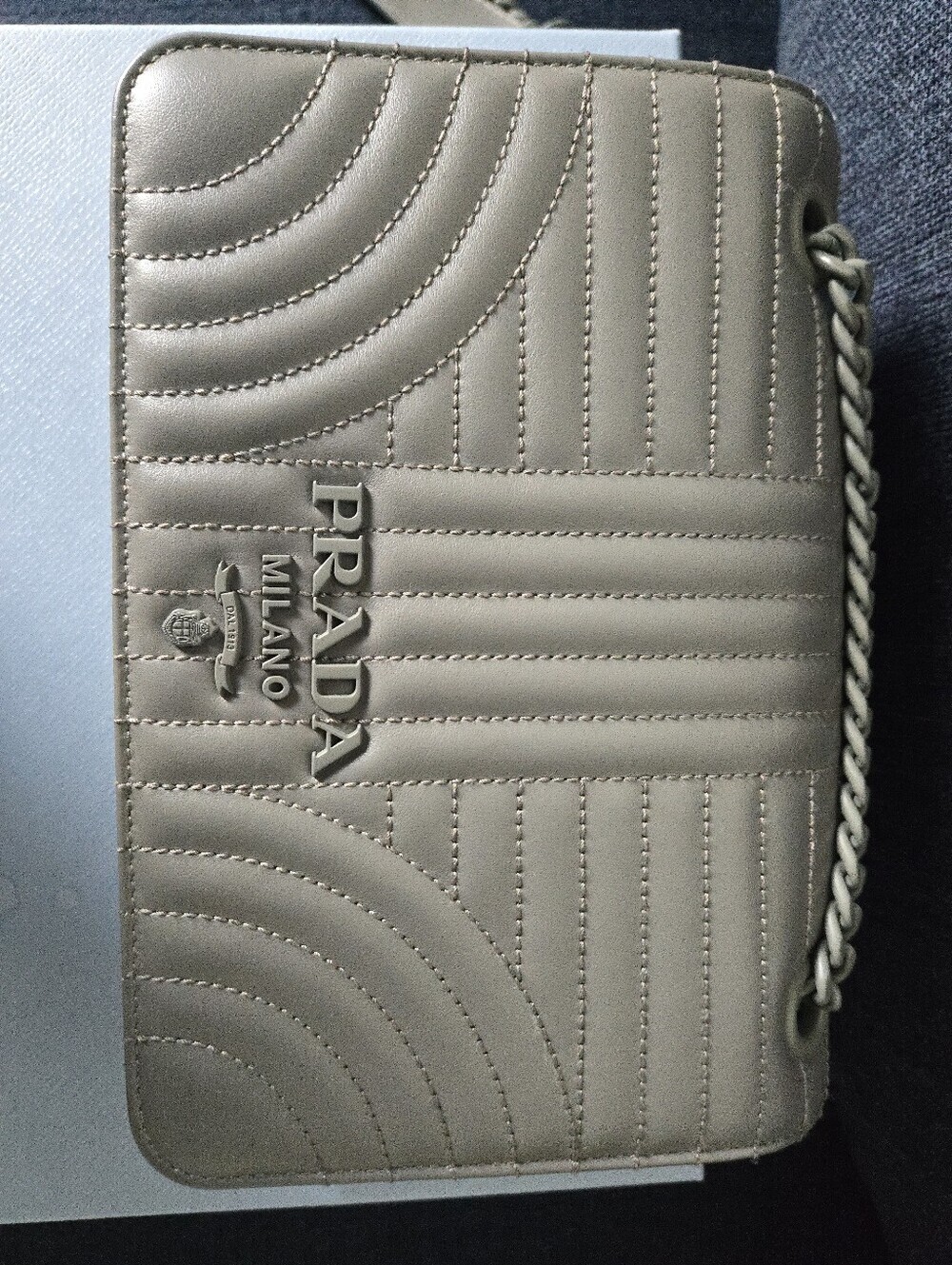 Prada Diagramme Bag Dark Gray - Picture 3 of 17